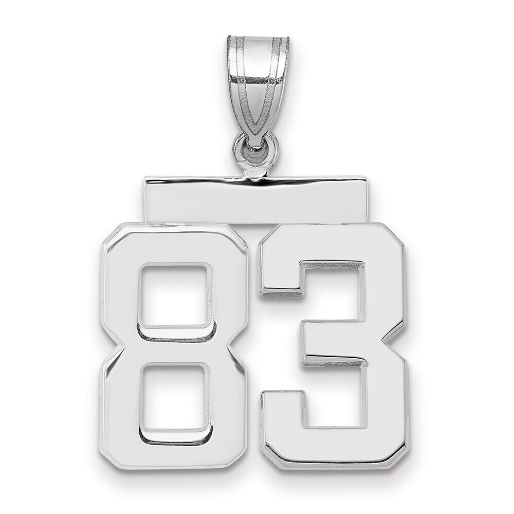 14k White Gold W Medium Polished Number 83 Charm